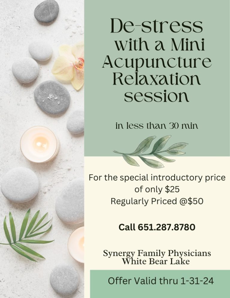Acupuncture Relaxation session $25